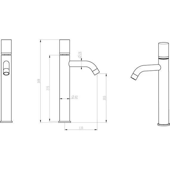 Смеситель для раковины высокий Boheme Stick 122-W-MR-WHITE, white chrome - 2 Смеситель для раковины высокий Boheme Stick 122-W-MR-WHITE, white chrome фото 2