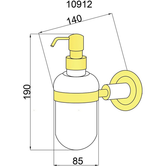 Дозатор для жидкого мыла Boheme Murano Gold 10912-B-G, золото/чёрный фото 2