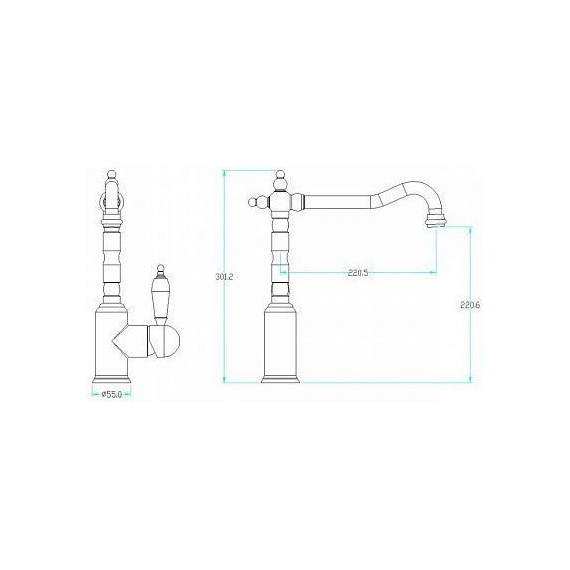 Смеситель для кухни Boheme Tradizionale Cromo 103-BSW, chrome фото 2