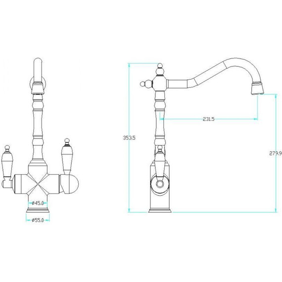 Смеситель для кухни Boheme Tradizionale Cromo 113-SW, chrome фото 2