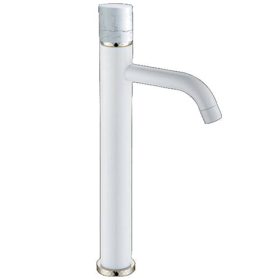 Смеситель для раковины высокий Boheme Stick 122-W-MR-WHITE, white chrome фото 