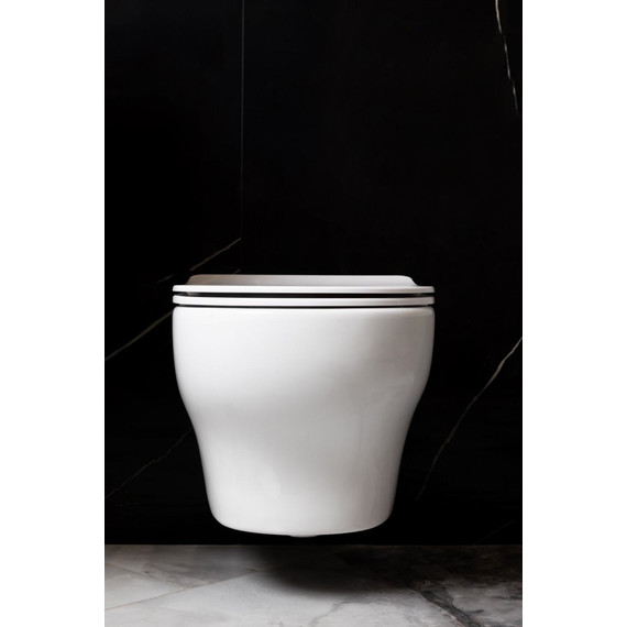 Унитаз подвесной безободковый Boheme Fiore 978-SET-W с крышкой микролифт, Цвет производителя: белый фото 4