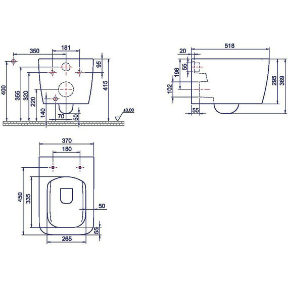 Унитаз подвесной безободковый Boheme Zen 967-SET-W с крышкой микролифт, Цвет производителя: белый фото 2