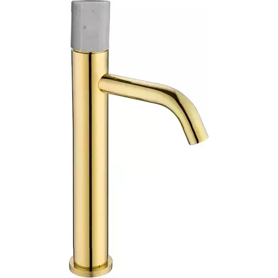 Смеситель для раковины высокий Boheme Stick 122-G-MR-WHITE, white mramor gold фото 
