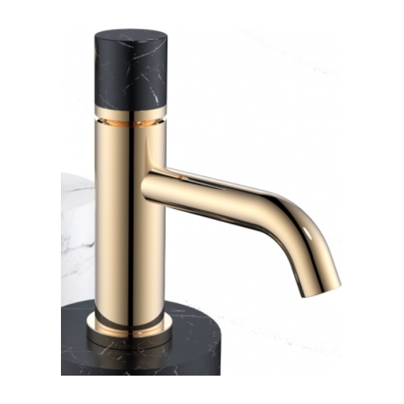 Смеситель для раковины Boheme Stick 121-G-MR-BLACK, чёрный/золото фото 