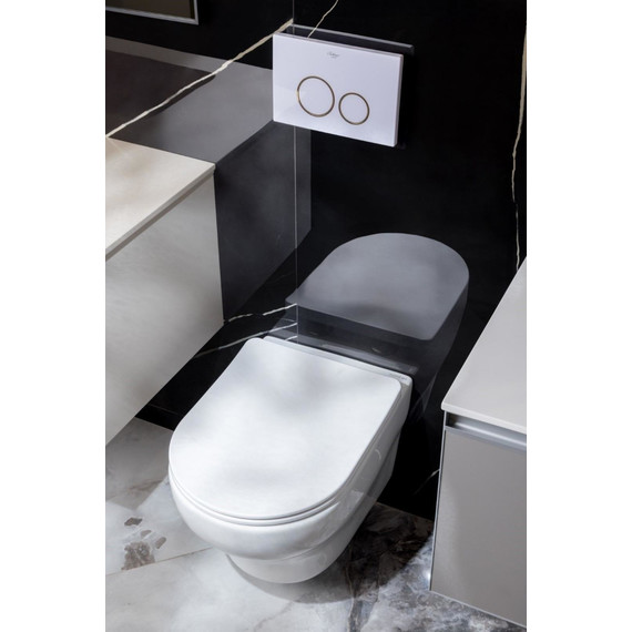 Унитаз подвесной безободковый Boheme Fiore 978-SET-W с крышкой микролифт, Цвет производителя: белый фото 2