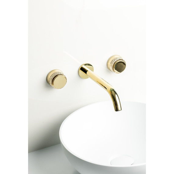 Смеситель для раковины настенный Boheme Aura 152-2-G-A, золото, Цвет производителя: золото фото 4