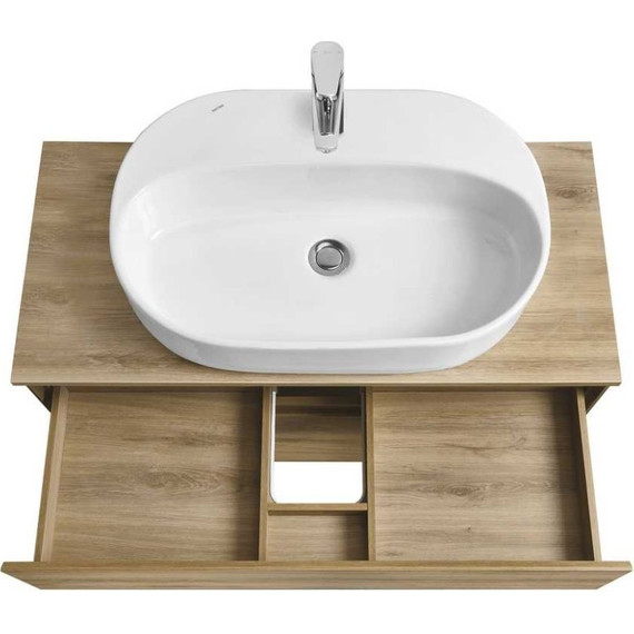 Тумба подвесная со столешницей Акватон Либерти 100 см 1A279601LYC70, дуб эльвезия фото 4