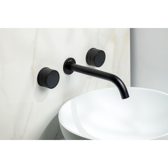 Смеситель для раковины настенный Boheme Prestige 152-2-B-PR, чёрный фото 3