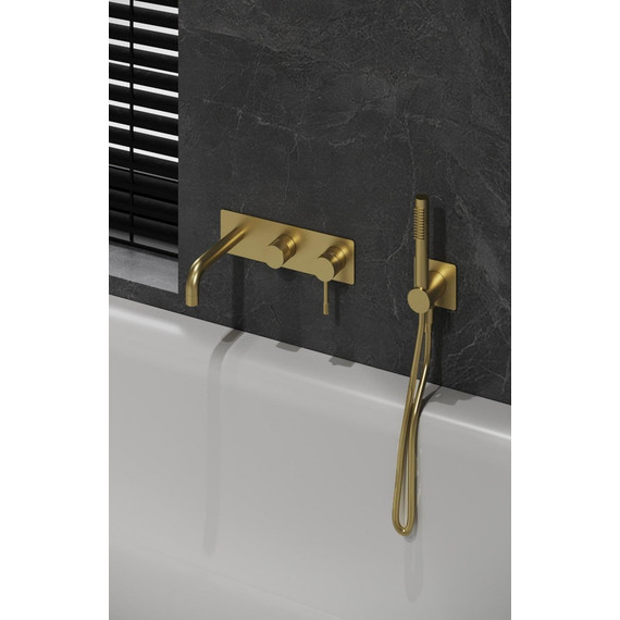 Смеситель для ванны Boheme UNO 464-3-MG, matt gold фото 4