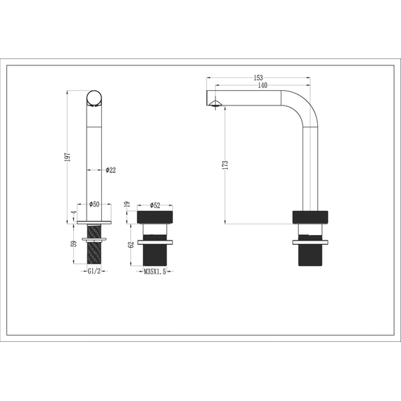 Смеситель для раковины Boheme Tech 158-G, gold - 2 Смеситель для раковины Boheme Tech 158-G, gold фото 2