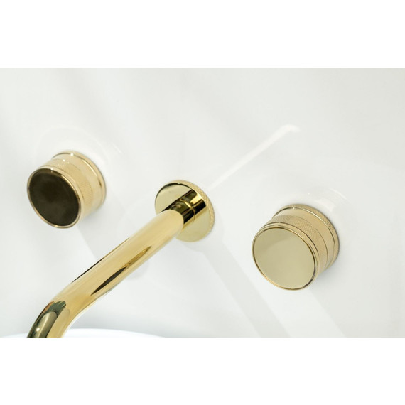 Смеситель для раковины настенный Boheme Prestige 152-2-G-PR, золото фото 5