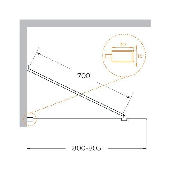Шторка для ванны Cezares LIBERTA-V-1-TB-80/155-C-NERO 80 см (стекло 8 мм) чёрный матовый/прозрачное фото 5