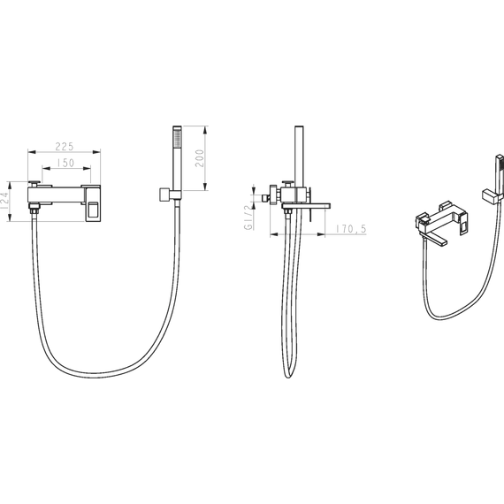 Смеситель для ванны Boheme Q 143-BUW.2, black blue фото 2