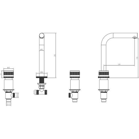 Смеситель для раковины Boheme Prestige 152-B-PR, чёрный - 6 Смеситель для раковины Boheme Prestige 152-B-PR, чёрный фото 6