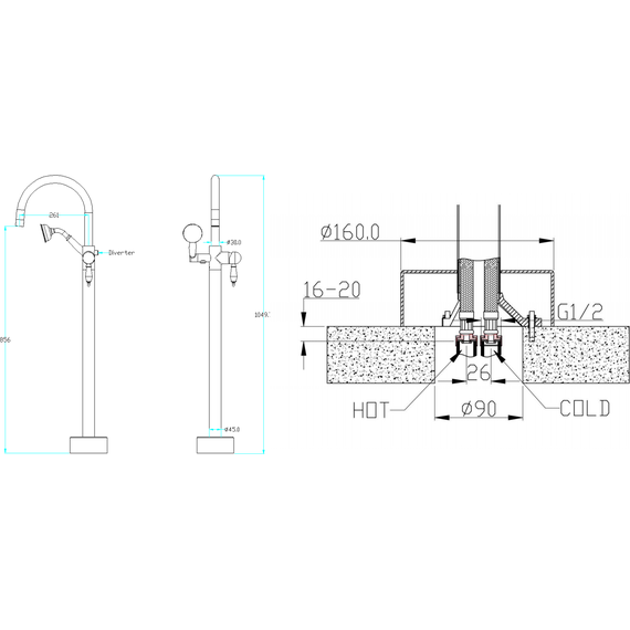 Смеситель для ванны Boheme Brillante 269-SW, chrome/Swarovski фото 4