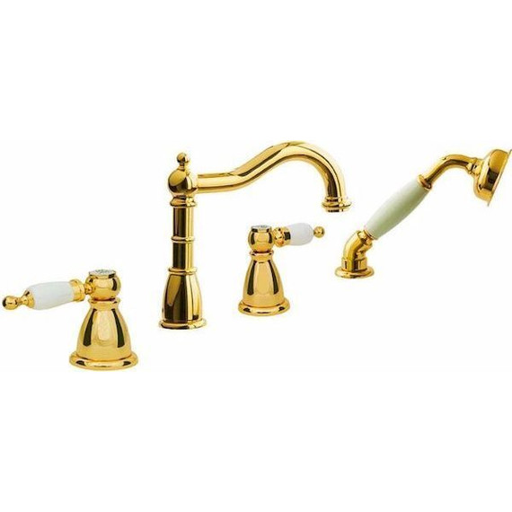 Смеситель для ванны Boheme Tradizionale Oro 395-BSW, чёрный/золото фото 