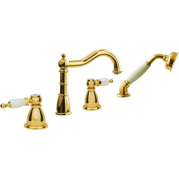 Смеситель для ванны Boheme Oro 395, white gold фото 