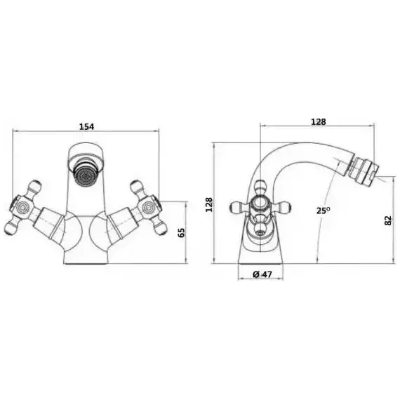 Смеситель для биде Boheme Royal 316-Royal, бронза - 2 Смеситель для биде Boheme Royal 316-Royal, бронза фото 2