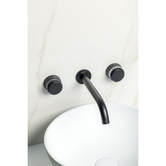 Смеситель для раковины настенный Boheme Aura 152-2-B-A, чёрный, Цвет производителя: чёрный фото 3