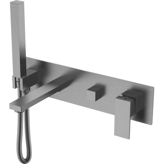 Смеситель для ванны Boheme Qubic 474-2-GM, gun metal фото 