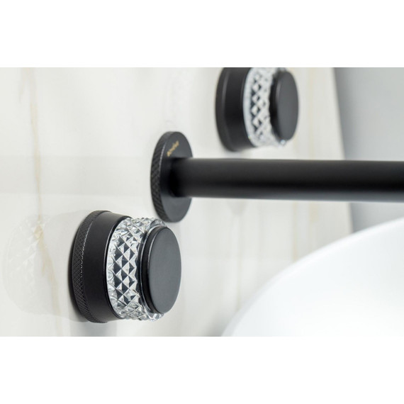 Смеситель для раковины настенный Boheme Aura 152-2-B-A, чёрный, Цвет производителя: чёрный фото 2