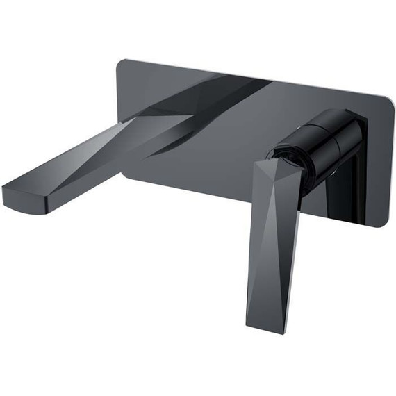 Смеситель для раковины настенный Boheme Venturo 375-SGM, shine gun metal фото 