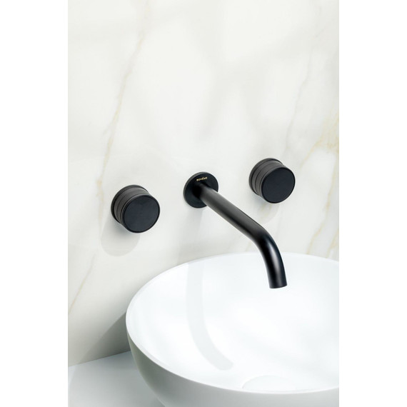 Смеситель для раковины настенный Boheme Prestige 152-2-B-PR, чёрный фото 2