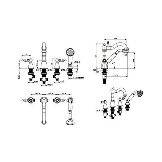 Смеситель для ванны Boheme Tradizionale Chromo 396-CRST фото 3