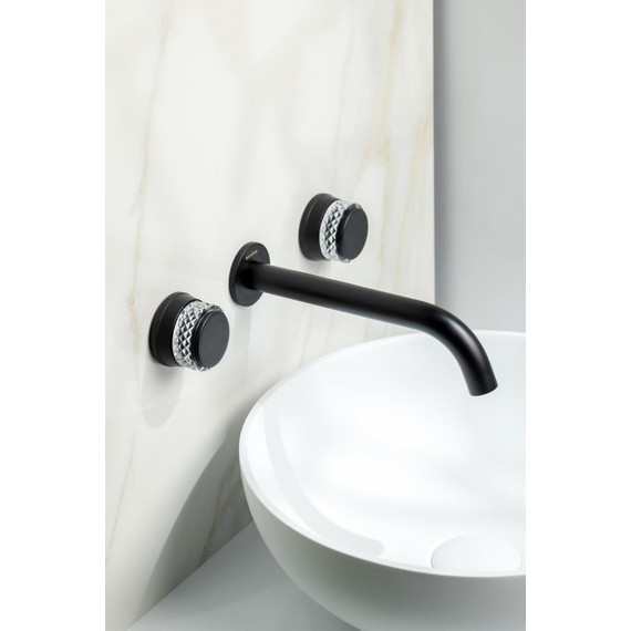 Смеситель для раковины настенный Boheme Aura 152-2-B-A, чёрный, Цвет производителя: чёрный фото 4