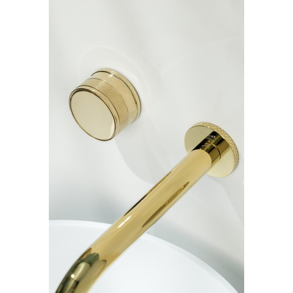 Смеситель для раковины настенный Boheme Prestige 152-2-G-PR, золото фото 4