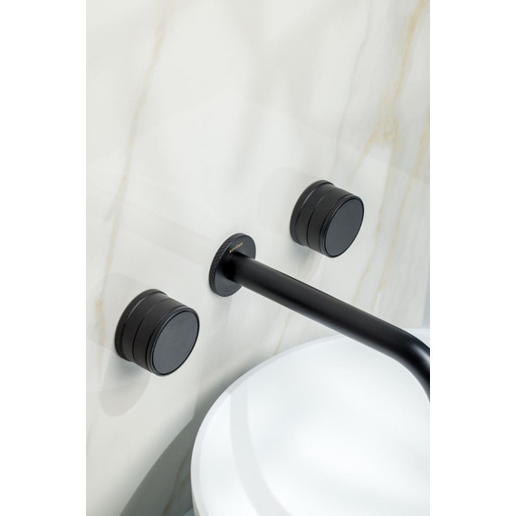 Смеситель для раковины настенный Boheme Prestige 152-2-B-PR, чёрный фото 4