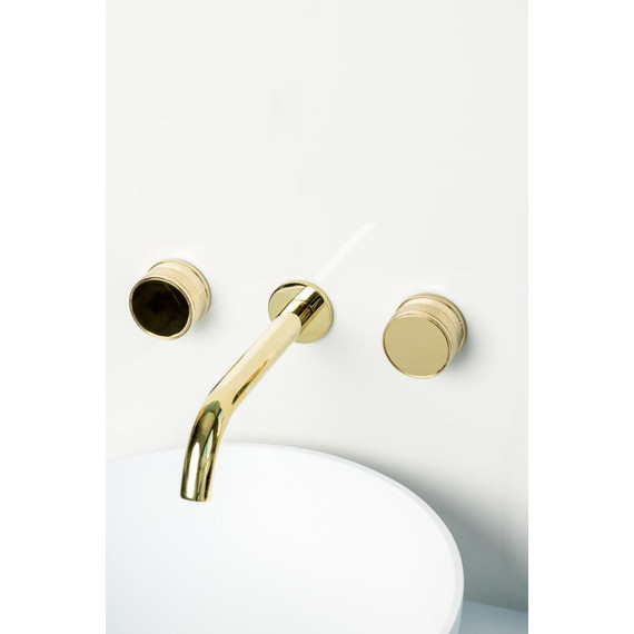 Смеситель для раковины настенный Boheme Prestige 152-2-G-PR, золото фото 2