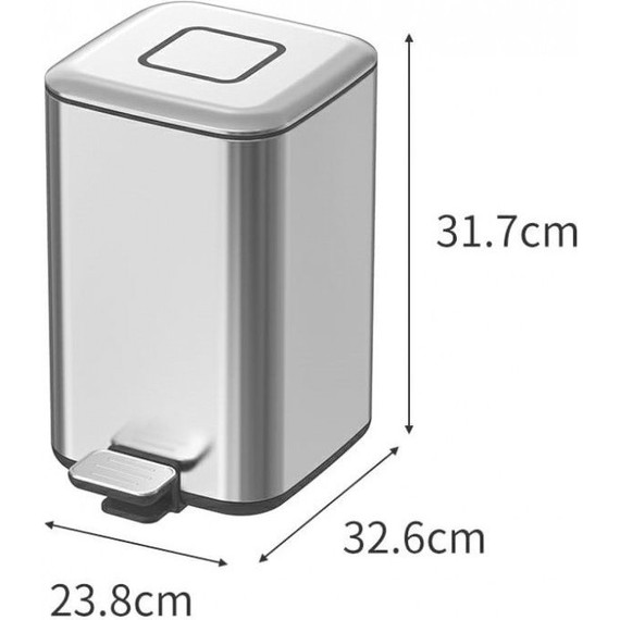 Ведро для мусора с педалью Boheme Q 10948-C, chrome фото 2