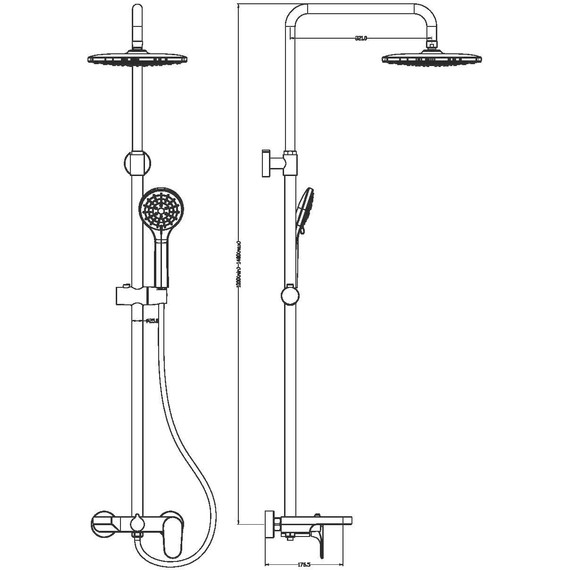 Душевая стойка Boheme Spectre 458-GM, gun metal фото 2