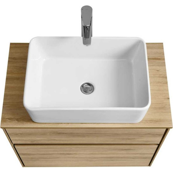 Тумба подвесная со столешницей Акватон Либерти 75 см 1A279501LYC70, дуб эльвезия фото 2