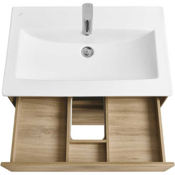 Тумба подвесная с раковиной Акватон Либерти 75 см 1A279501LYC70, дуб эльвезия фото 4