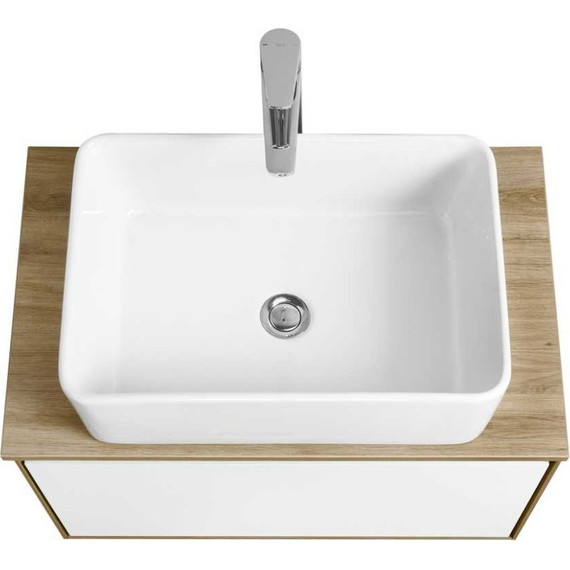 Тумба подвесная со столешницей Акватон Либерти 70 см 1A279801LYC70, дуб эльвезия/белый глянец фото 6