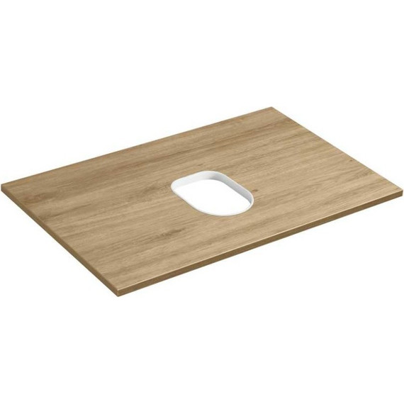 Тумба подвесная со столешницей Акватон Либерти 70 см 1A279801LYC70, дуб эльвезия/белый глянец фото 7