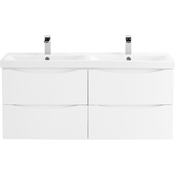 Тумба подвесная с раковиной BelBagno MARINO-CER-1200-4C-SO-2-BO-P 120 см, Bianco Opaco фото 