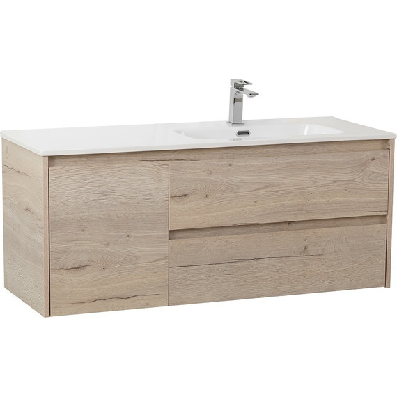 Тумба подвесная с раковиной BelBagno KRAFT-1200-2C-1A-SO-RGB-R 120 см, Rovere Galifax Bianco фото 2