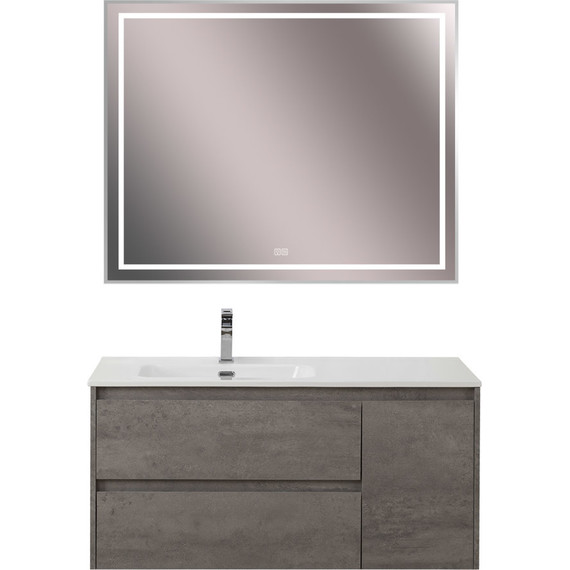 Тумба подвесная с раковиной BelBagno KRAFT-1000-2C-1A-SO-CG-L 100 см, Cemento Grigio фото 10