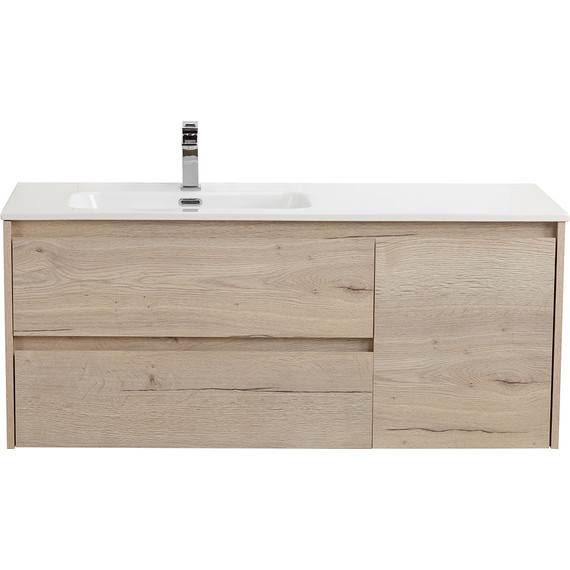 Тумба подвесная с раковиной BelBagno KRAFT-1000-2C-1A-SO-RGB-L 100 см, Rovere Galifax Bianco фото 