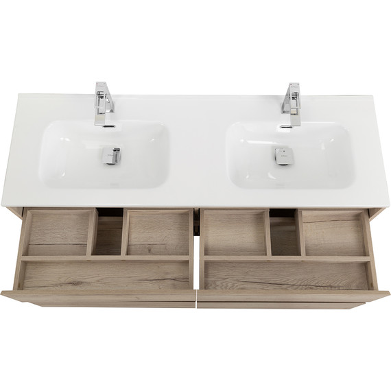 Тумба подвесная с раковиной BelBagno KRAFT-1400-4C-SO-2-RGB 140 см, Rovere Galifax Bianco фото 7