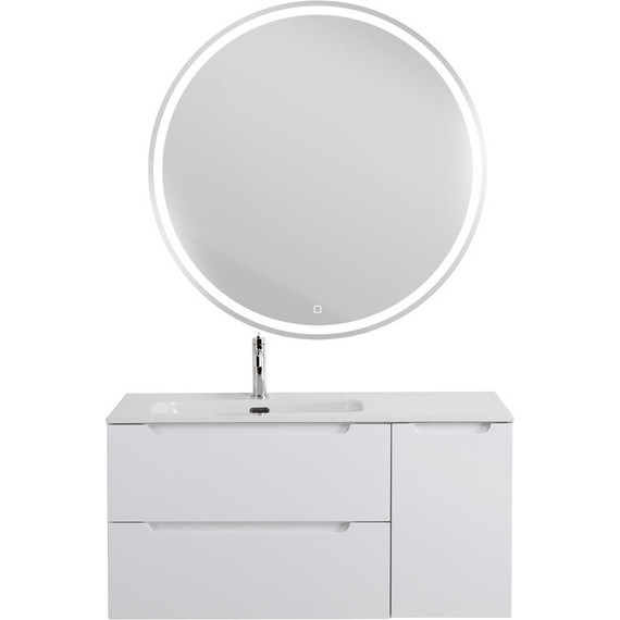 Тумба подвесная с раковиной BelBagno ETNA-1000-2C-1A-SO-BL-L 100 см (раковина BB1000ETL-L) Bianco Lucido, Цвет фасада: Bianco Lucido фото 14