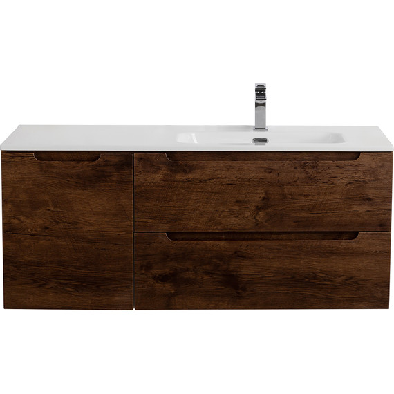 Тумба подвесная с раковиной BelBagno ETNA-1000-2C-1A-SO-RW-R 100 см (раковина BB1000ETL-R) Rovere Moro, Цвет фасада: Rovere Moro фото 