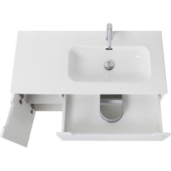 Тумба подвесная с раковиной BelBagno ETNA-1000-2C-1A-SO-BL-R 100 см (раковина BB1000ETL-R) Bianco Lucido, Цвет фасада: Bianco Lucido - 4 Тумба подвесная с раковиной BelBagno ETNA-1000-2C-1A-SO-BL-R 100 см (раковина BB1000ETL-R) Bianco Lucido, Цвет фасада: Bianco Lucido фото 4