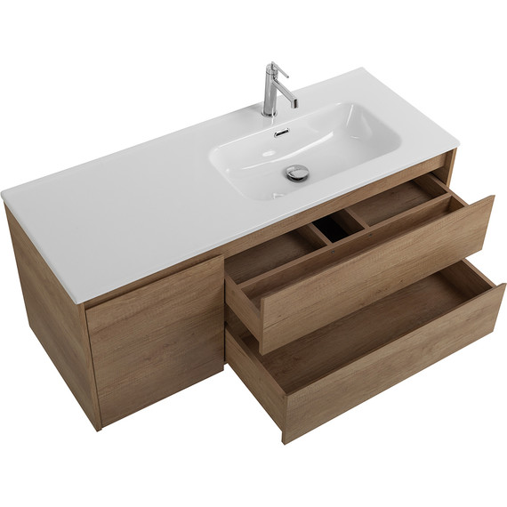 Тумба подвесная с раковиной BelBagno KRAFT-1200-2C-1A-SO-RNN-R 120 см, Rovere Nebrasca Nature фото 7