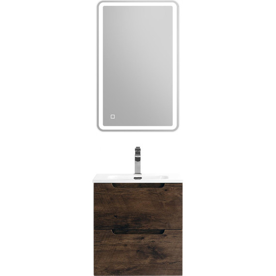 Тумба подвесная с раковиной BelBagno ETNA-500-2C-SO-RW 50 см (раковина BB500ETL) Rovere Moro, Цвет фасада: Rovere Moro фото 10