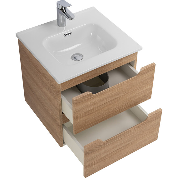 Тумба подвесная с раковиной BelBagno ETNA-500-2C-SO-WO 50 см (раковина BB500ETL) Rovere Bianco, Цвет фасада: Rovere Bianco - 5 Тумба подвесная с раковиной BelBagno ETNA-500-2C-SO-WO 50 см (раковина BB500ETL) Rovere Bianco, Цвет фасада: Rovere Bianco фото 5